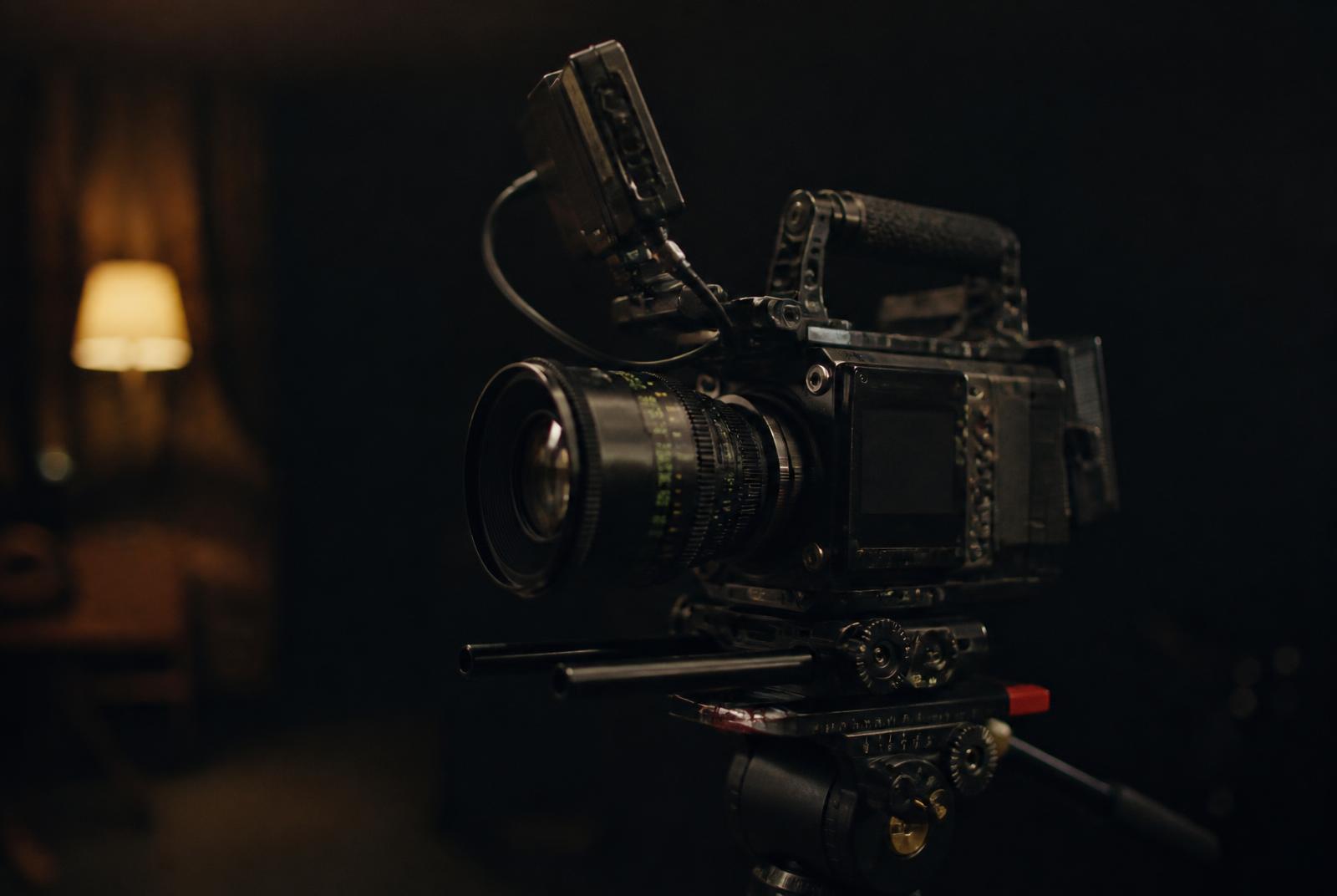 Cinema camera on set